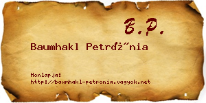 Baumhakl Petrónia névjegykártya